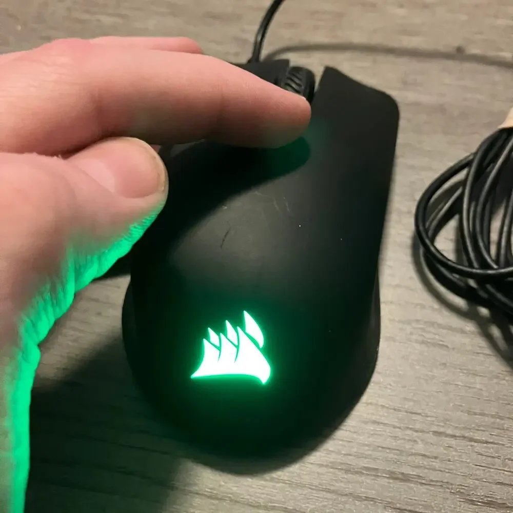 Gaming Corsair Harpoon RGB Wired Mouse Tested Used 6k DPI 5 Mappable Buttons